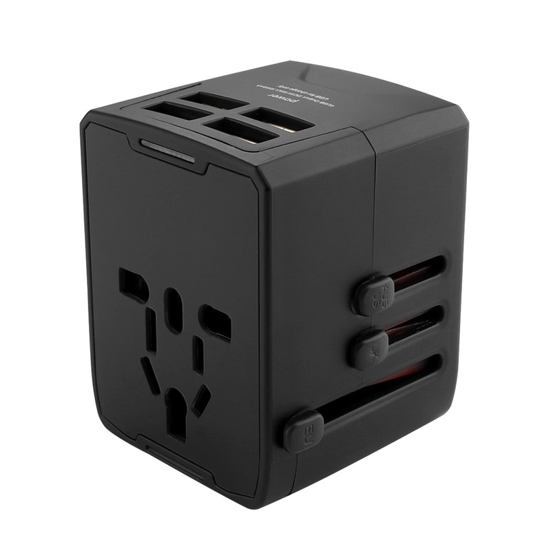 RRTRAVEL Power Plug Adapter - International Travel - 4 USB Ports for 150+ Countries - 220 Volt Adapter - Travel Adapter Type C Type A Type G I f UK EU Europe European (4 USB Travel Adapter)