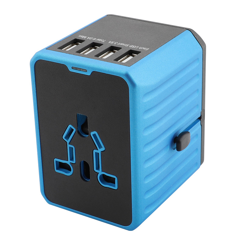 RRTRAVEL Universal Travel Adapter, International Power Adapter, Worldwide Plug Adaptor with 4 USB Ports, High Speed 4.5A Wall Charger, All in One AC Socket for USA UK AUS Europe Asia Cell Phone Laptop