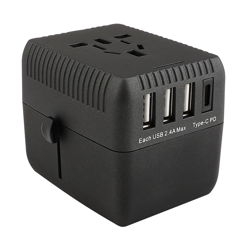 PD Universal Travel Adapter One International Wall Charger AC Plug Adaptor with 5A Smart Power and and 3.0A USB Type-C for USA EU UK AUS