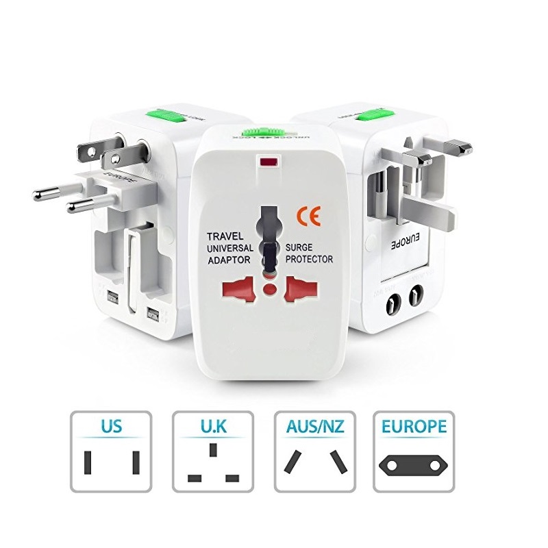 Worldwide Travel Power Adapter, Universal Travel Adaptor AC Power Plug Adapter for USA EU UK AUS Cell Phone Laptop Covers 150+ Countries